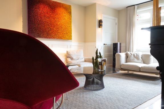 De Sonus Faber Olympica Nova III integreert prachtig in het zorgvuldig samengestelde interieur.