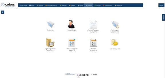 Screenshot Cubus Projecten