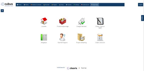 Screenshot Cubus Rapportage