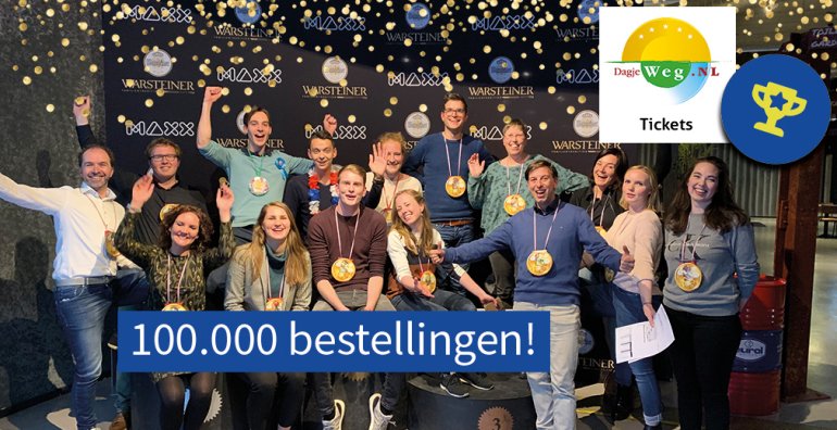 100.000 bestellingen via DagjeWeg.NL Tickets