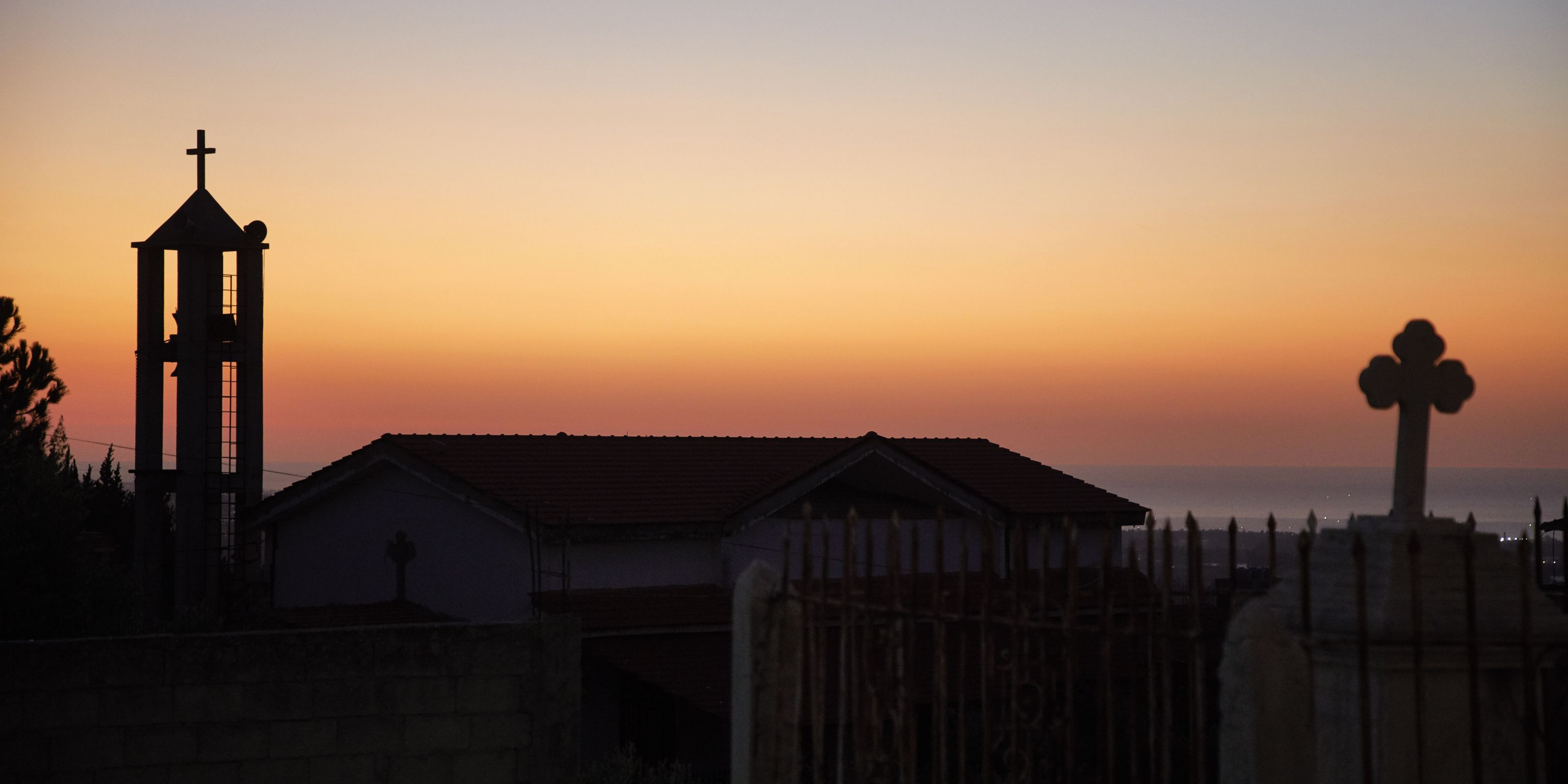 Zonsondergang Libanon Syrië