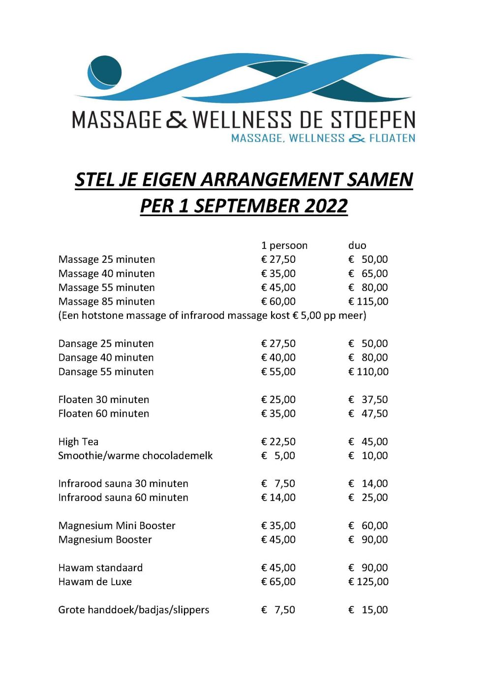 STEL JE EIGEN ARRANGEMENT SAMEN PER 0 SEPTEMBER 0